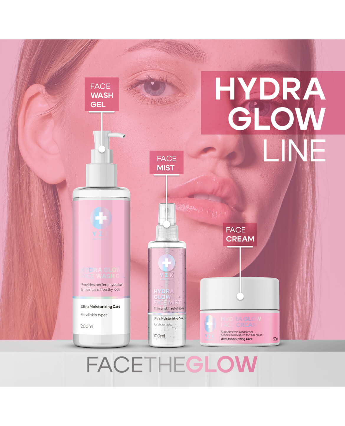 VZK hydra glow product line